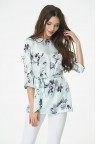 Атласная блузка с нежным цветочным принтом Celine